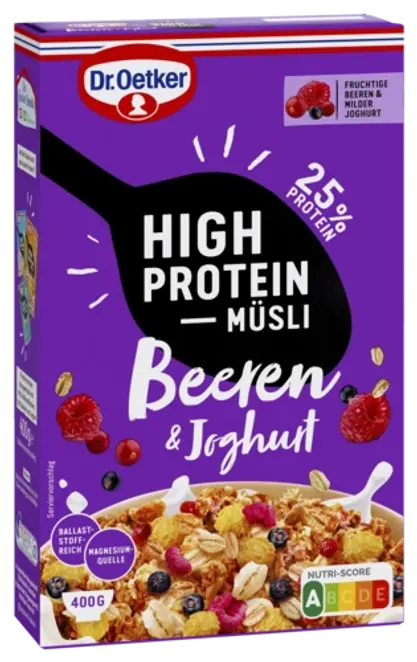 Dr. Oetker Proteinski muesli jagodičevje in jogurt