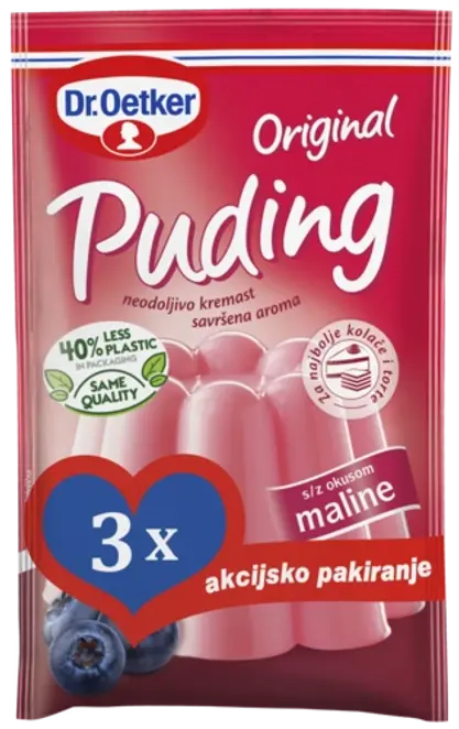 Dr. Oetker Original puding z okusom maline
