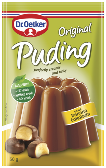 Dr. Oetker Puding čokolada z okusom banane 50g
