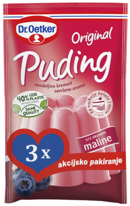 Dr. Oetker Original puding z okusom maline