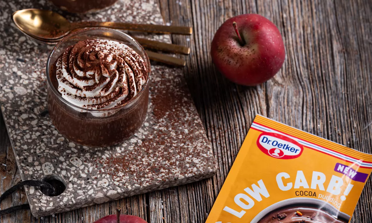 Jabolcna cezana s čokoladim pudingom